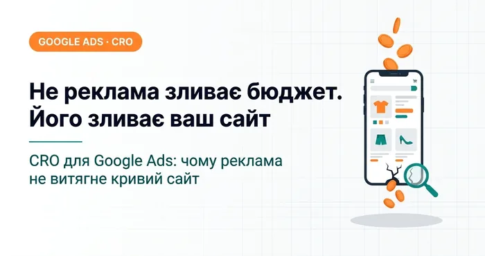 CRO для Google Ads: не реклама зливає бюджет, його зливає ваш сайт