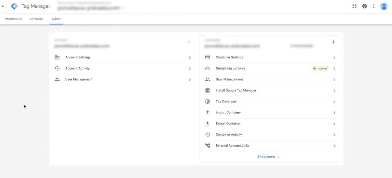 Google Tag Manager: раздел «Администратор» → Google Tag Gateway