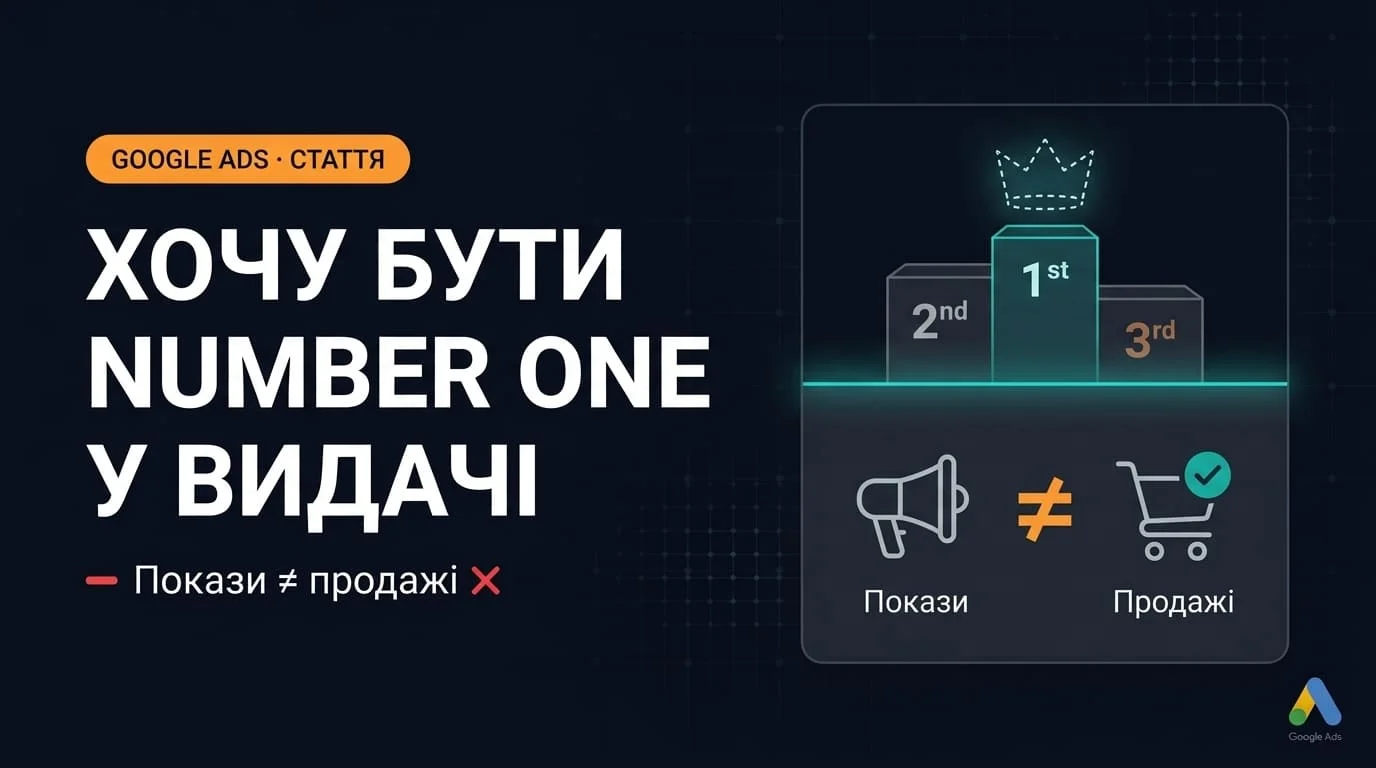 «Хочу бути №1 у Google Ads» — коли це має сенс, а коли просто злив бюджету