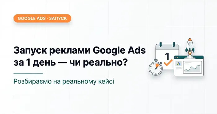 Запуск реклами Google Ads за 1 день: кейс
