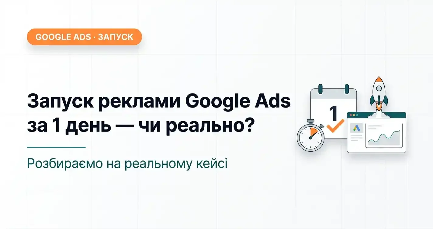 Запуск реклами Google Ads за 1 день: кейс