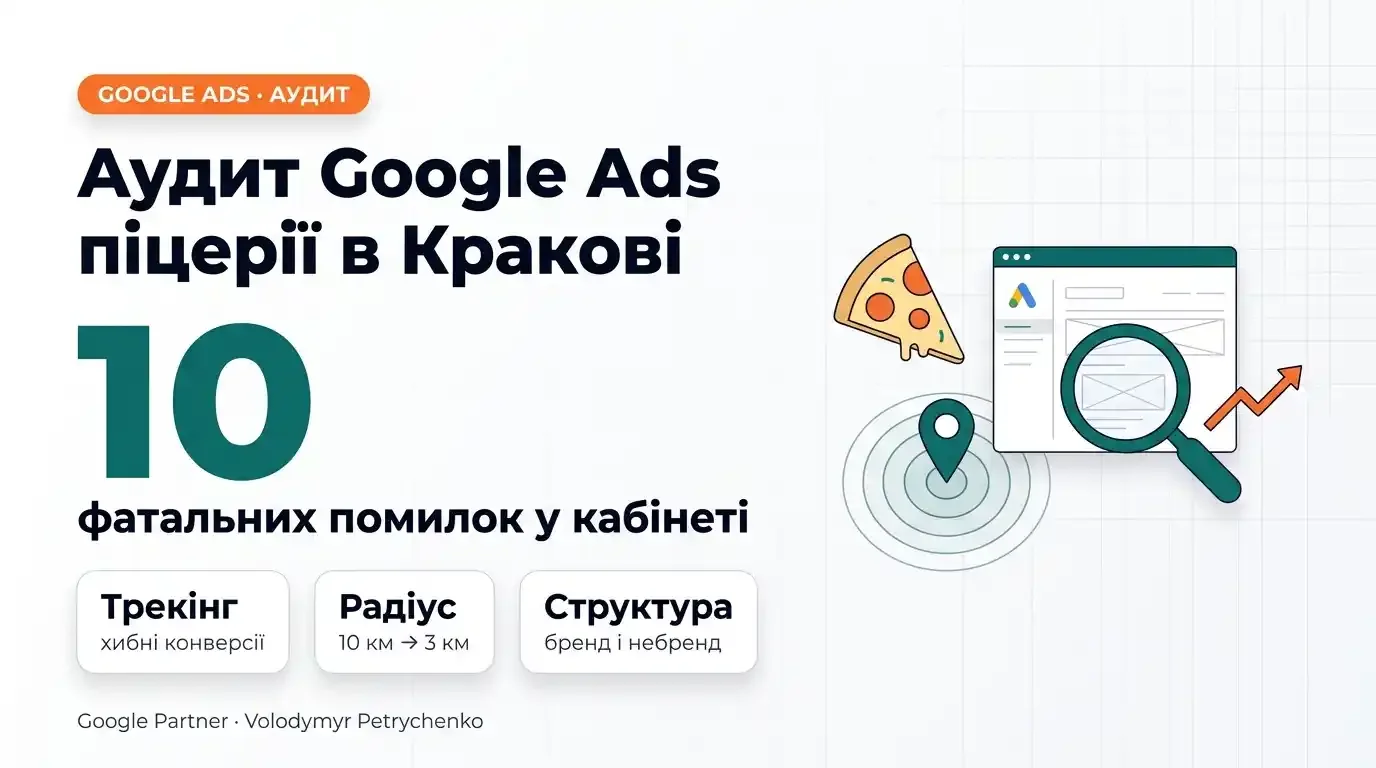 Незалежний аудит рекламного кабінету Google Ads доставки піци в Кракові