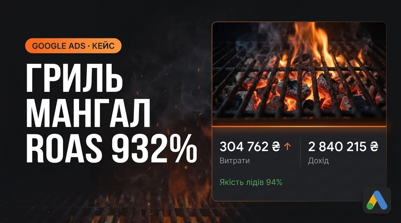 Кейс грилі та мангали ROAS 932 відсотки за сезон