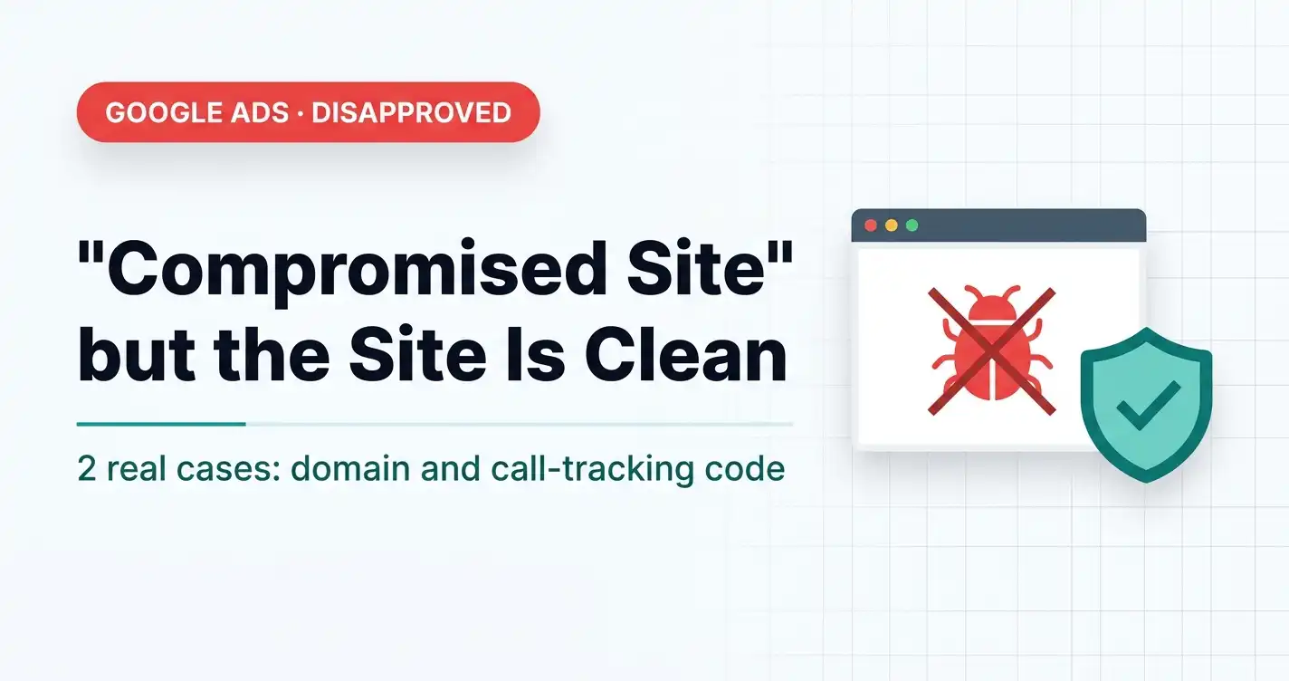 Case: a “Compromised site” in Google Ads. How to Fix It?