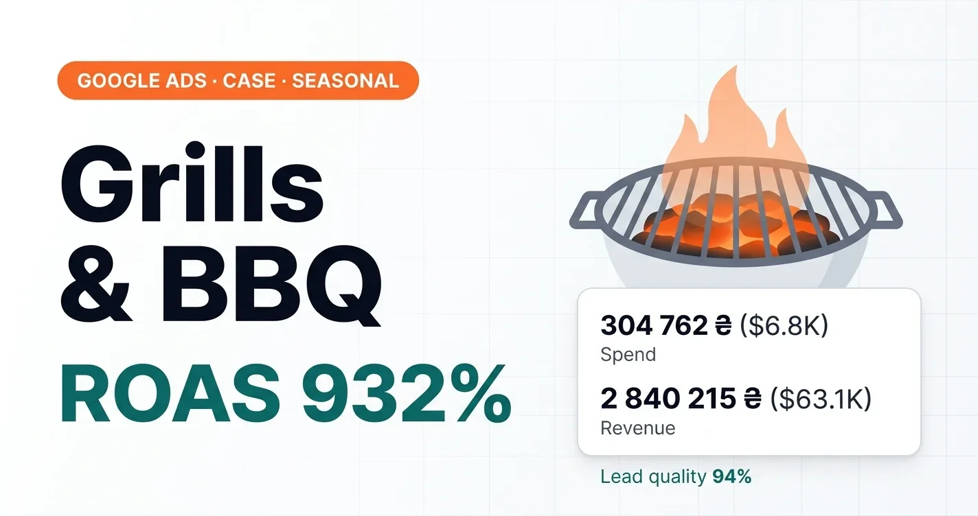 Grills and BBQs case study: ROAS 932 percent per season