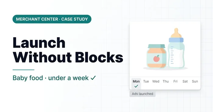 Merchant Center launch with no blocks — baby food