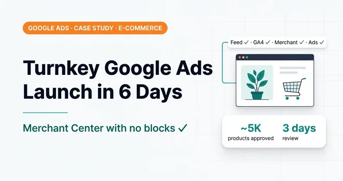 Turnkey Google Ads launch for an online store: from feed to first sales in 6 days