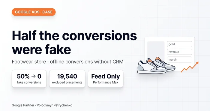 Turnkey Google Ads for a Footwear Store: Offline Conversions Without a CRM and a Relaunch After an Audit