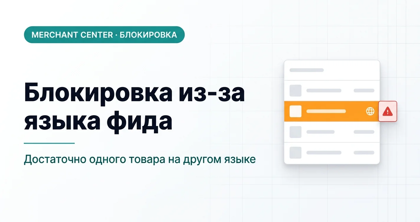 Блокировка Merchant Center из-за несоответствия языка фида: причина и решение