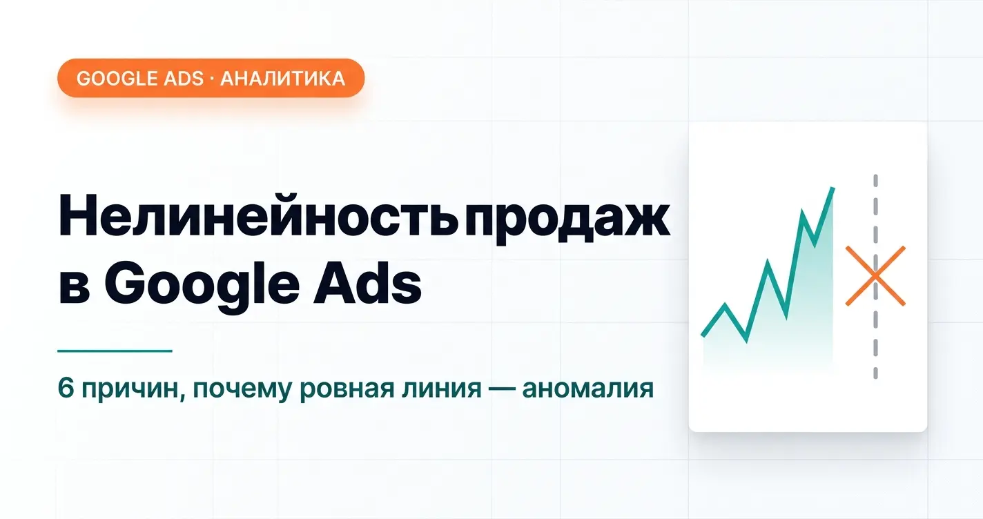 Нелинейность продаж в Google Ads: 6 причин, почему ровная линия — это аномалия, а не норма
