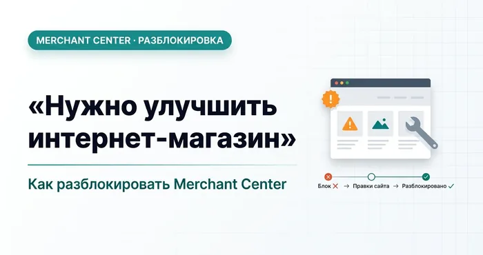 «Нужно улучшить интернет-магазин» (Website needs improvement): как разблокировать Merchant Center