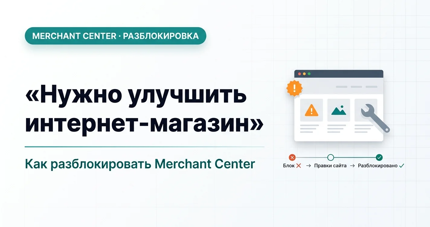 «Нужно улучшить интернет-магазин» (Website needs improvement): как разблокировать Merchant Center