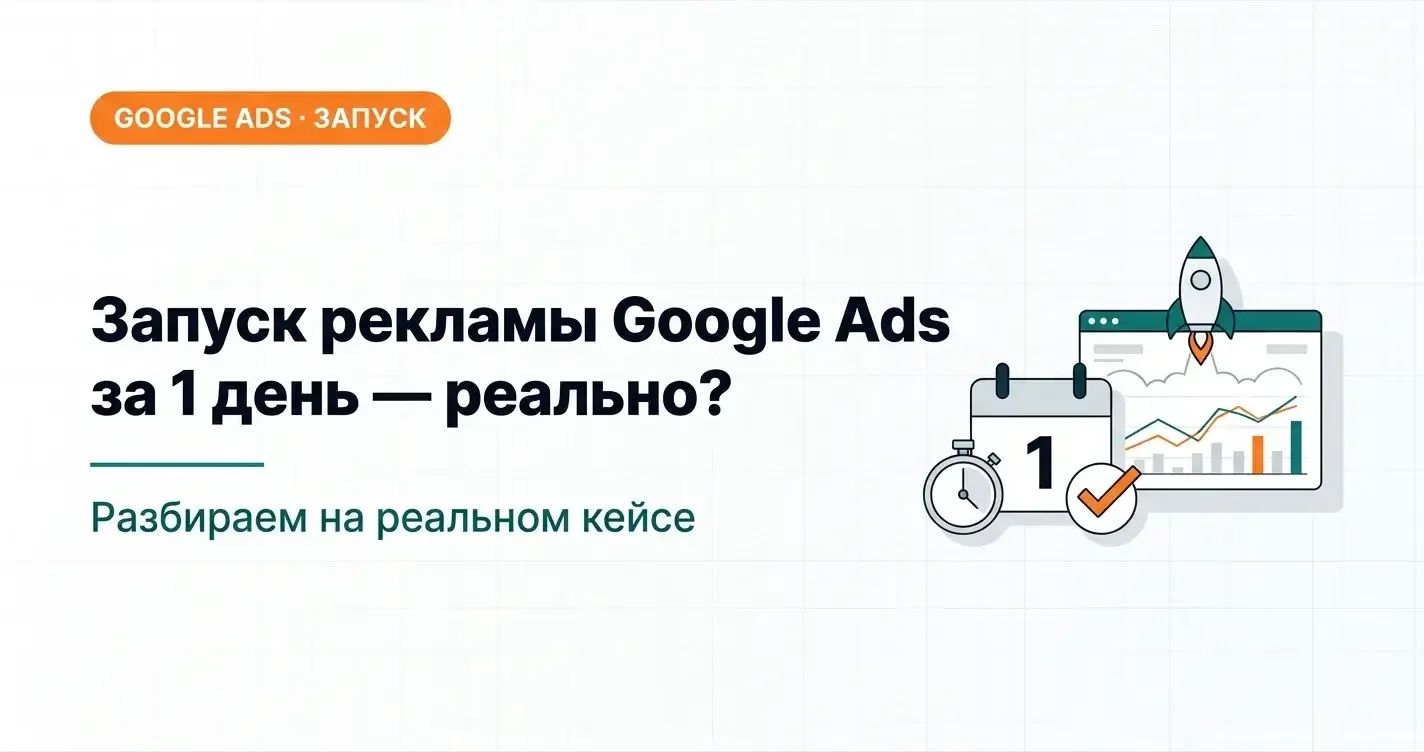Запуск рекламы Google Ads за 1 день: кейс