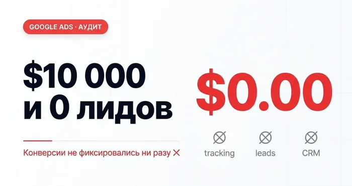 $10 000 расходов и 0 лидов