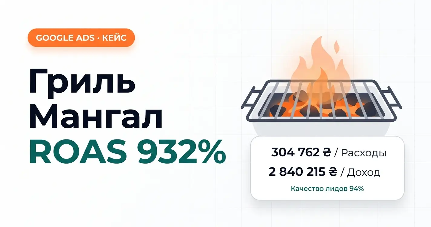 Кейс грили и мангалы ROAS 932 процента за сезон