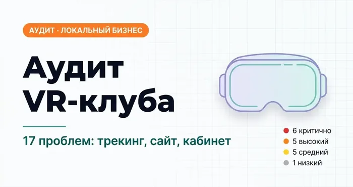Аудит рекламы и сайта локального VR-клуба