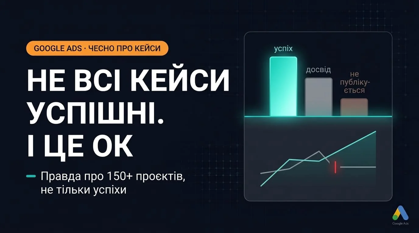 Не всі кейси в Google Ads успішні. І про це теж треба говорити