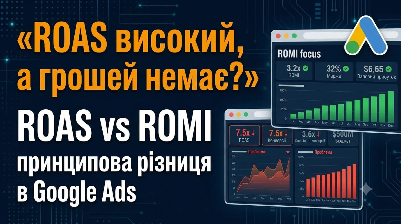 ROAS високий а грошей немає — ROAS vs ROMI, принципова різниця в Google Ads